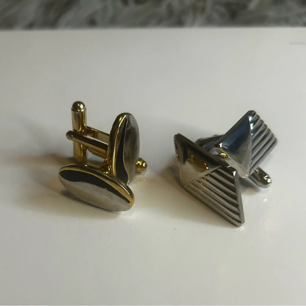 Set of Vintage Silver Tone and Gold Tone Cufflinks